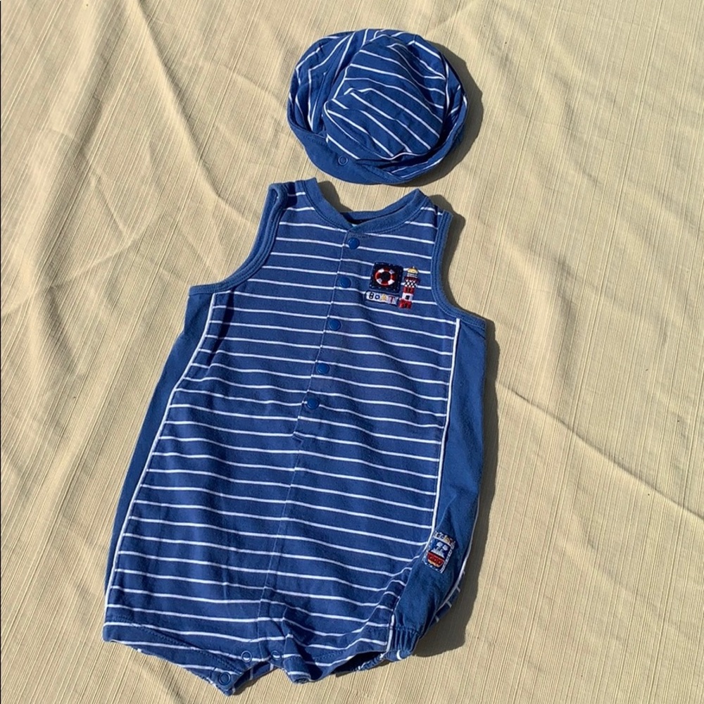 Moonbeams baby boy 18 mth one piece coverall & hat